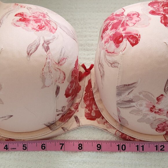 Cacique Bra 46C Romantic Pink Roses Boost Balconette Underwire NEW - Picture 13 of 15